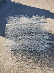 2 Rolls 34" x 50ft Galvanized Steel Chicken Wire Fencing, 1&rdquo; Mesh, with Poles
