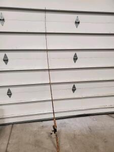 Vintage Spinning Fishing Rod & Reel Combo, 6&rsquo;6&rdquo; Fiberglass, Cork Handle, 5 Guides