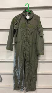 CWU-27/P Flight Suit 42 Short, NSN 8415-01-043-8389, Equa Industries, Sage Green, Aramid Blend