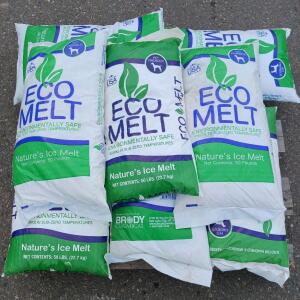 Eco Melt Nature's Ice Melt, 8 Bags (50 lbs each), Pet Friendly, Brody Chemical, Palletized
