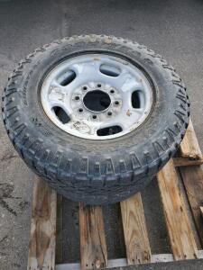 Goodyear Wrangler DuraTrac LT265/70R17 E Tires, 17" Steel Rims, 8-Lug, Qty 2, M+S, DOT 7T1R A8R