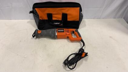 RIDGID R3001 11A Corded Reciprocating Saw, 1-1/8" Stroke, 2800SPM, Carrying Bag, Serial BB0621 57034
