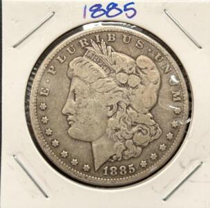 1885-O Morgan Silver Dollar, New Orleans Mint, 90% Silver, Circulated, Classic U.S. Coin