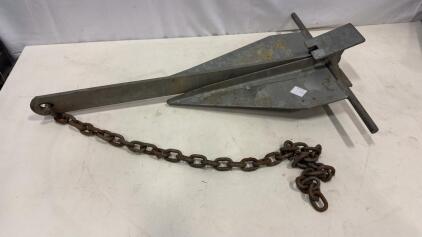 Danforth-Style Galvanized Fluke Ancho, with Chain, for 30&ndash;40 ft Boats