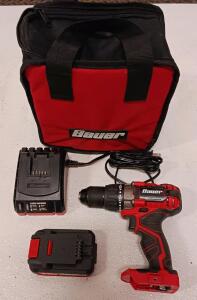 Bauer 20V 1/2" Cordless Drill/Driver Kit, 2-Speed, 1.5Ah Battery, Rapid Charger, Bag, S/N 363831715