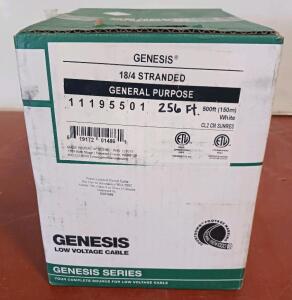 Genesis 18/4 Stranded Low Voltage Cable, 256ft, White, CL2 CM, ETL, 2019, Made in USA