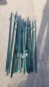 (3) 5' Green Fence Post (10+) 4 ' Green Fence Post