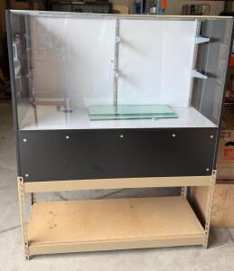 48"x18"x60&rdquo; Counter Glass Display Case, Adjustable Shelves, Sliding Doors, Metal Frame, Storage Shelf