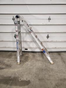 Werner MT-17B Multi-Position Ladder, 17 ft, 300 lb Load Capacity, Aluminum, ANSI/OSHA