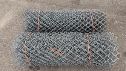 Galvanized Steel Chain Link Fence Rolls, 4ft Height, 2" Mesh, 2 Rolls