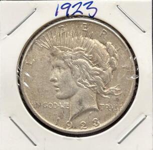 1923 Peace Silver Dollar, 90% Silver, Significant Reverse Damage, Uncertified, US Mint