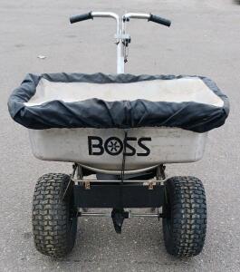 BOSS 100 lb Stainless Steel Walk-Behind Broadcast Spreader, Pneumatic Tires, WB08265