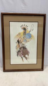 Donald Vann Signed Limited Edition Native American Print 699/950, Framed, 1979