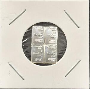 Valcambi Suisse Combibar 4x1g .999 Fine Silver Mini-Bars, Divisible, In Original Packaging