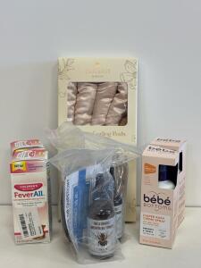 Pink Travel Backpack, Yanibest Heatless Curlers, Silicherry Beanie/Glove Set & Care Bundle