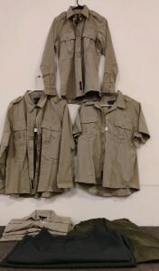 5.11 Tactical Uniform Set: 6 Khaki Shirts (L/S & S/S), 4 Olive skirts &ndash; Polyester/Cotton Blend