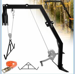CROSSHIP QCR109 Tree Mount Game Hoist, 600lb Capacity, Heavy-Duty Steel, Manual Winch, New
