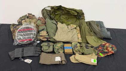 US Military Surplus Size Medium Lot&mdash;US/Euro Gear, Pouches, Canteens, Clothing, Hats, Gloves, Socks
