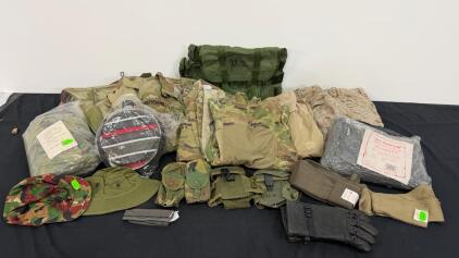 US Military Surplus Size Medium Lot&mdash;US/Euro Gear, Pouches, Canteens, Clothing, Hats, Gloves, Socks