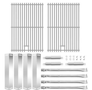 Criditpid Stainless Steel Grill Parts Kit for Charbroil Classic 4-Burner - Grates, Burners, Heat Tents And Grillman Smoker Cover