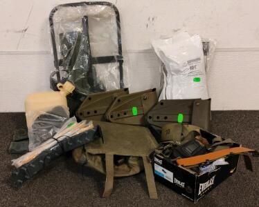 Polish/East German Military Field Gear Lot &ndash; 3 Shovel Covers, Canteen, Webbing, Accessories