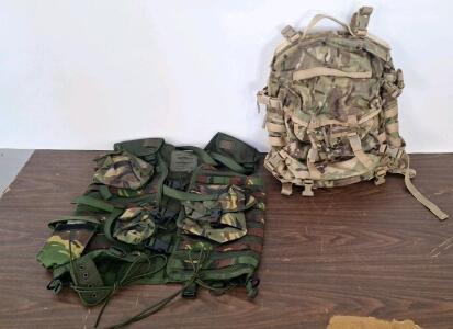 (1) Dutch Modular Combat Vest, DPM Camo & (1) Multicam Assault Backpack
