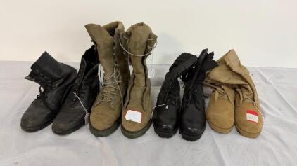 Hot Weather Military Combat Boots, Tan, Size 9 Wide, Suede/Nylon Upper, Lugged Outsole