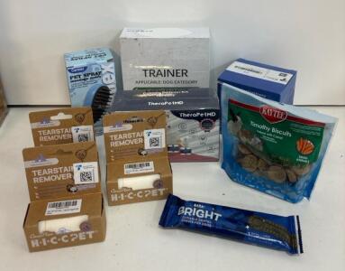 Mixed Lot Pet Care: Kaytee Timothy Biscuits, Bark Bright Chew, TheraPetMD Cat Calming Diffuser, BOKKY Dog Trainer & More