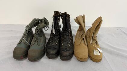 US Military Issue Combat Boots Tan 8.5R Suede Nylon Rubber Sole, Size 8 1/2 Regular