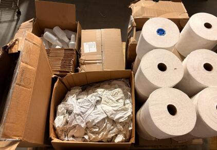 Bulk Bowman Dispenser, Isolation Gowns, Cleaning Rags, Paper Towels, Spray Bottles &ndash; Janitorial Supply Lot