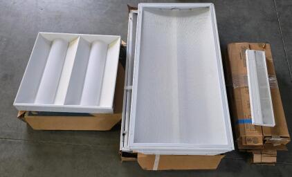 (2) Volumetric Recessed Lighting (24"x24"), (2) Dual Light Panel Fixtures (48"x24"), (5) Small Wall Mount Lights (22.5"x5")