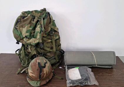 (1) Framed Field Pack & Assorted Military Gear