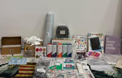 Cricut Joy Vinyl & Tools, Stickers, Paintable Shark, E-Writing Board, Coaster, Craft Supply Lot And More