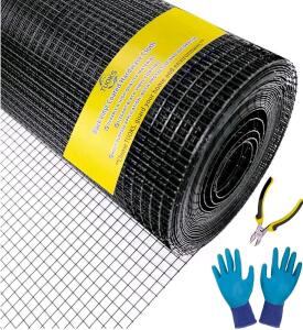 Black Wire Mesh Fencing- 1/2 inch 48 x 100 ft 19-Gange PVC Coated