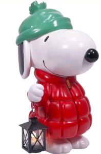 Mark Feldstein, Peanuts Snoopy Puffer Jacket LED Porch Greeter, 17 Inch