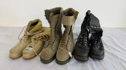 Black Leather Mountaineering/Combat Boots Size 14, Heavy Duty, Lugged Sole