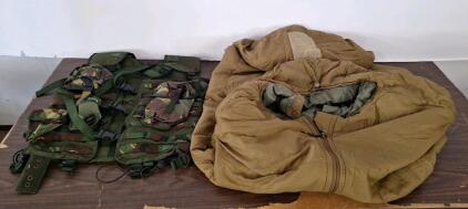 (1) Dutch Modular Combat Vest , DPM Camo & (1) 3-Season Sleeping Bag, Tall