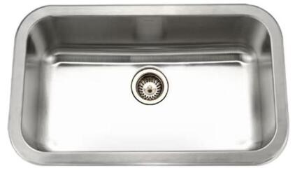 HOUZER MGS-3018-1 Medallion Gourmet Series Undermount Stainless Steel Kitchen Sink, Easy Installation, Large Single Bowl, Satin Finish, Strainer Included