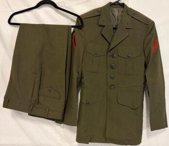 USMC Alpha Service Dress Uniform Set &ndash; Size 38S Jacket, 31R Pants