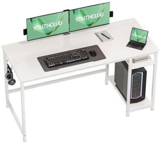 Youthclub Wooden Multi-Funtional Desk, 55&rdquo;, White