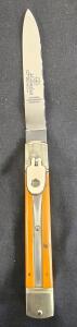 Hubertus Solingen German Leverlock Automatic Knife, 3.5" Stainless Blade, Yellow Handle