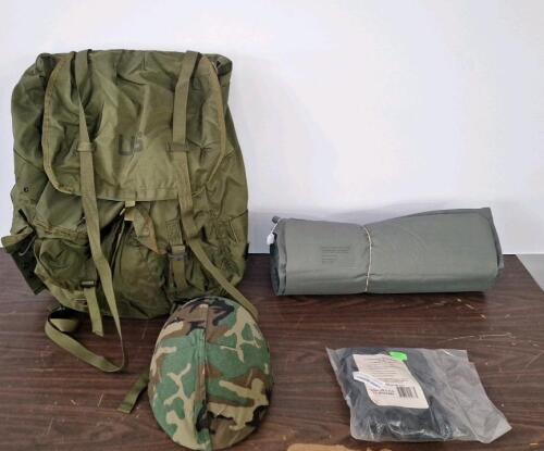 (1) Framed Field Pack & Assorted Military Gear