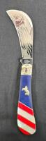 Colt Hawkbill Pruner Folding Knife, "Freedom" Patriotic Handle, Gold Horse Inlay, USA Made - 4