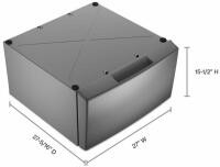 Whirlpool 15.5" Pedestal For Front Load Washer & Dryer W/ Storage, Radiant Silver, W10347252B - 3