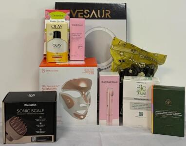 Ultimate Beauty Bundle &mdash; Dr. Dennis Gross DRx SpectraLite FaceWare Pro LED Face Mask, Lighted Makeup Mirror, Electric Razor, & Skin / Hair Care Products