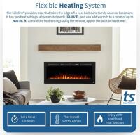 Touchstone 50&rdquo; Black Recessed Electric Fireplace, Mo. 80004 - 8