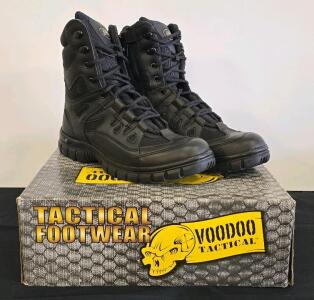 Voodoo Tactical 8" Side-Zip Boots, Black, Size 10R, Slip & Oil Resistant, New In Box