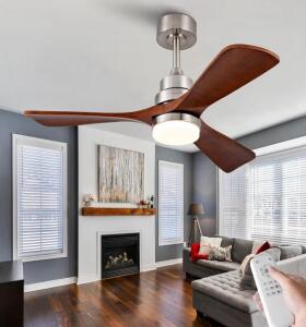 42 Inch Wood Ceiling Fans with Lights and Remote,
