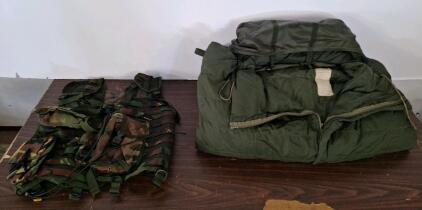 (1) Dutch Modular Combat Vest , DPM Camo & (1) Cold Weather Sleeping Bag, Tall