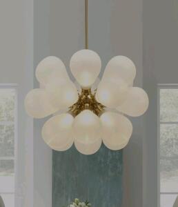 ABTTOI 18-Light Glass Ball Staircase Pendant Ceiling Fixture 40" LED Ceiling Light